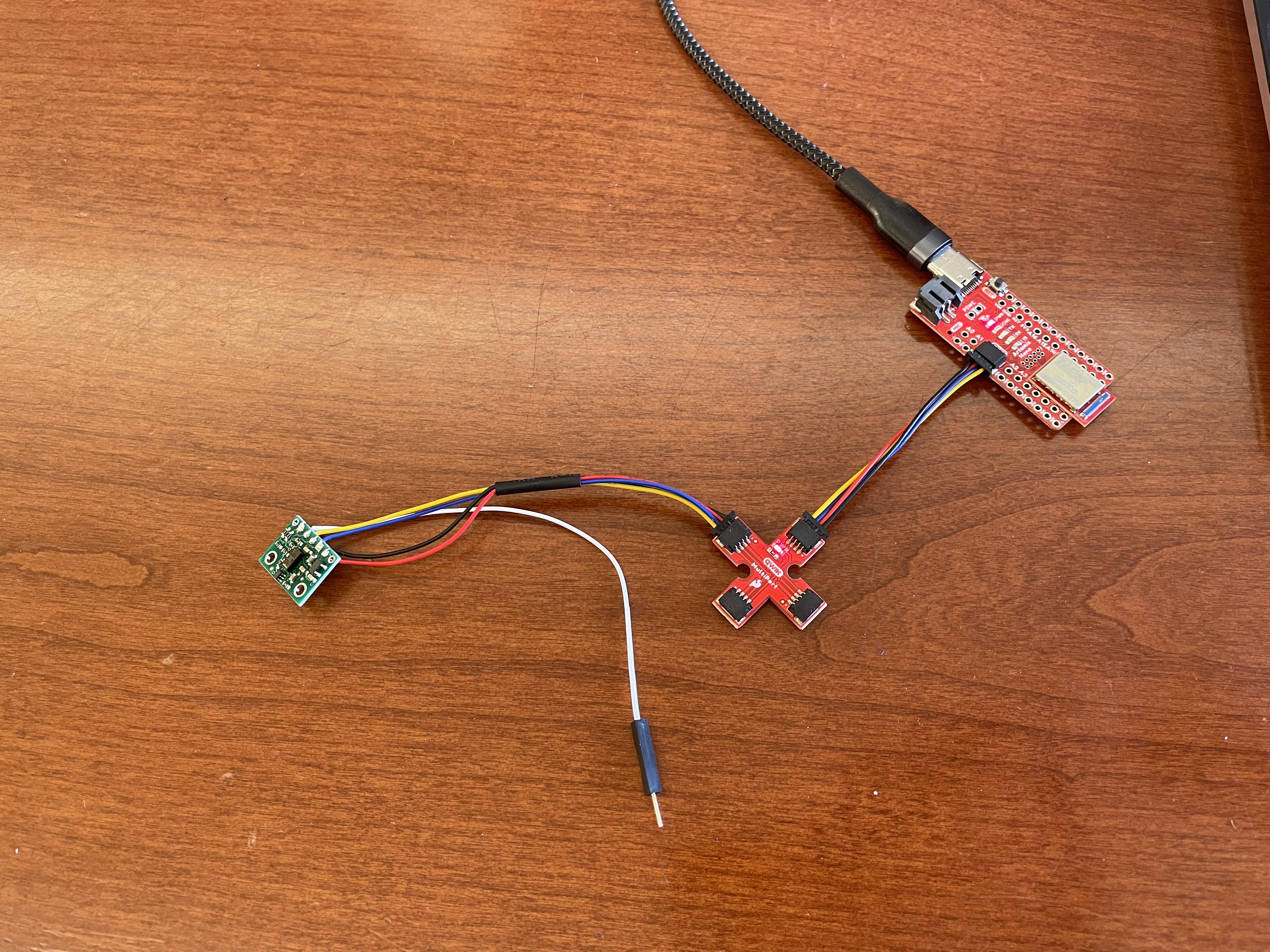 ToF sensor connected to QWIIC breakout board